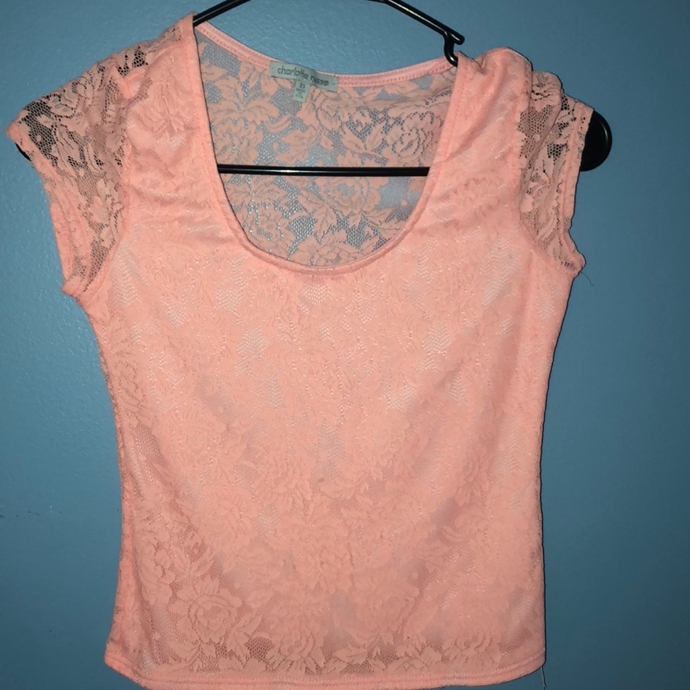Pink Lace Crop Top